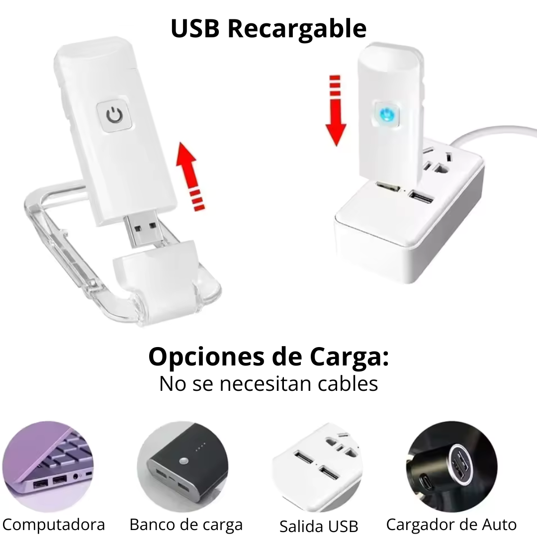 Luz LED recargable para lectura